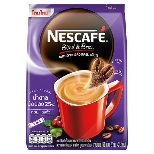 L0301030057.jpg NESCAFE BLENDANDBREW LESSSUGAR 15GX27S - Image 1